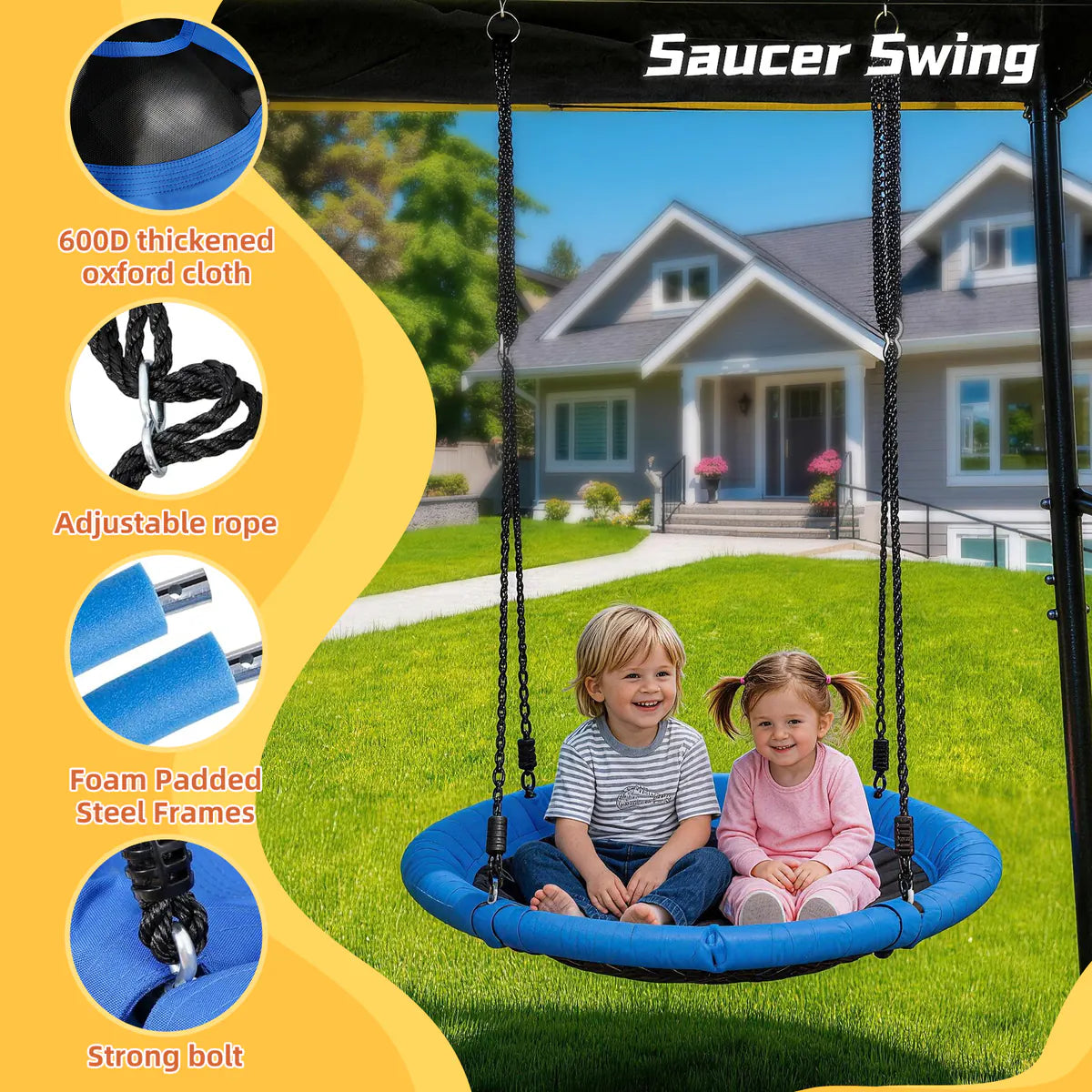 6-in-1 Backyard Swing Set for Kids