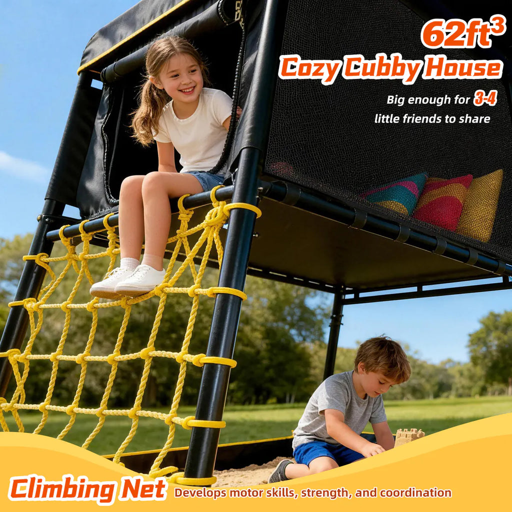 6-in-1 Backyard Swing Set for Kids