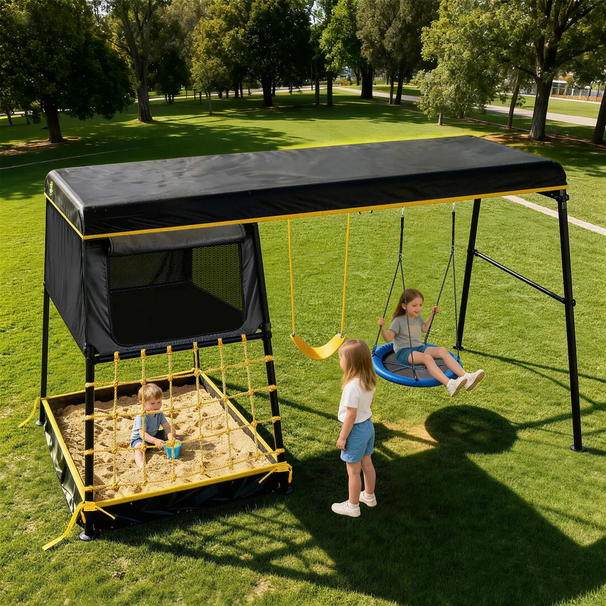 6-in-1 Backyard Swing Set for Kids