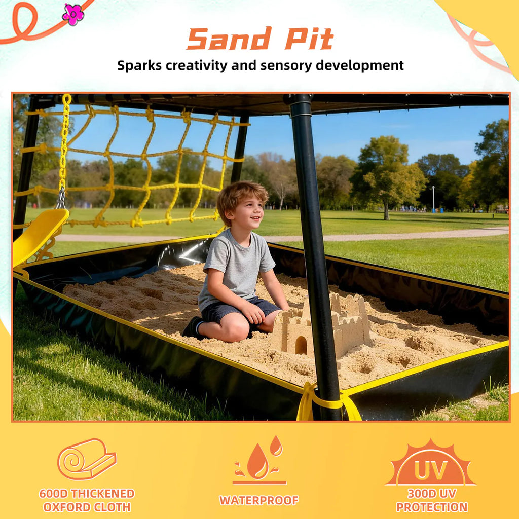 6-in-1 Backyard Swing Set for Kids