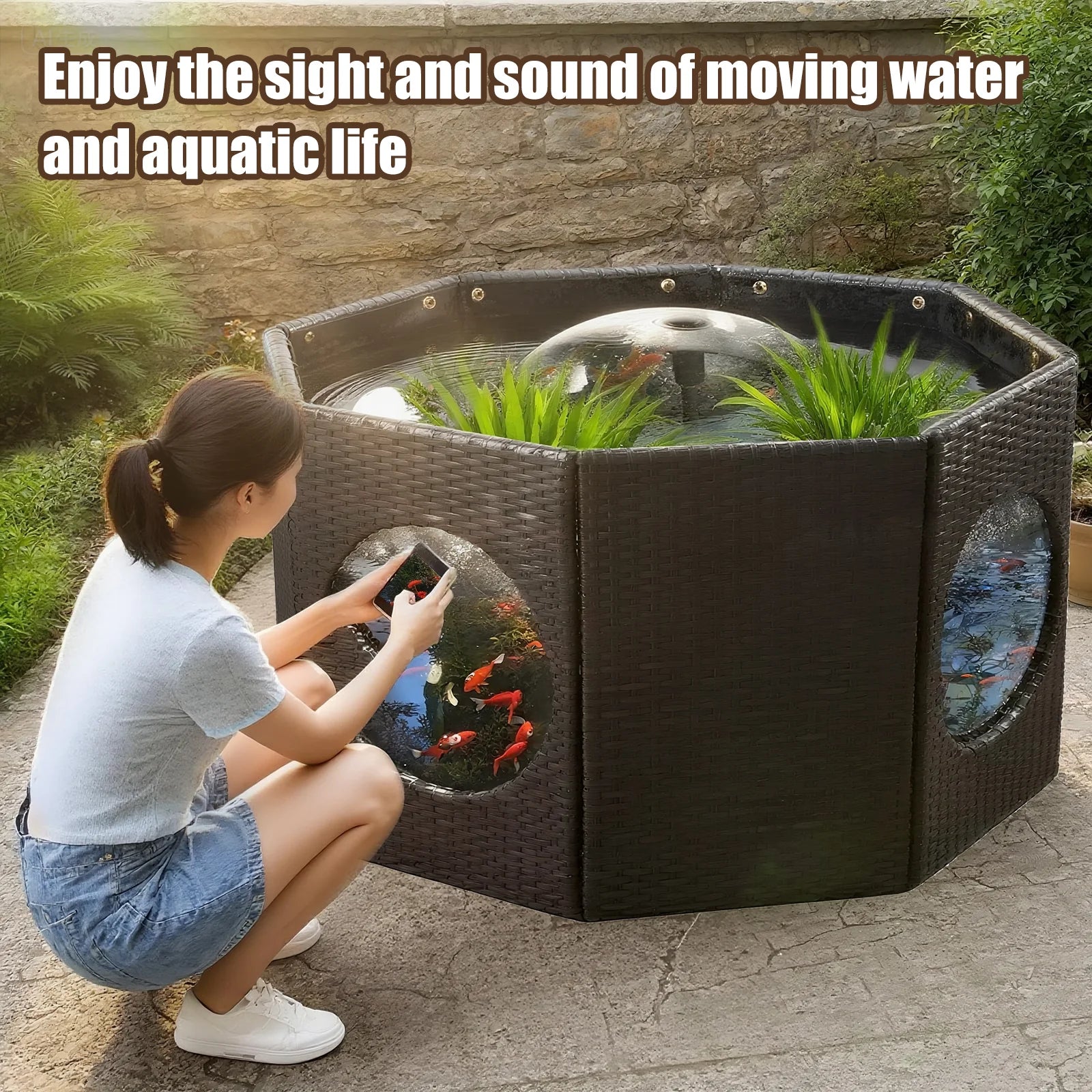 120-Gallon No-Dig Backyard Fish Pond Kit